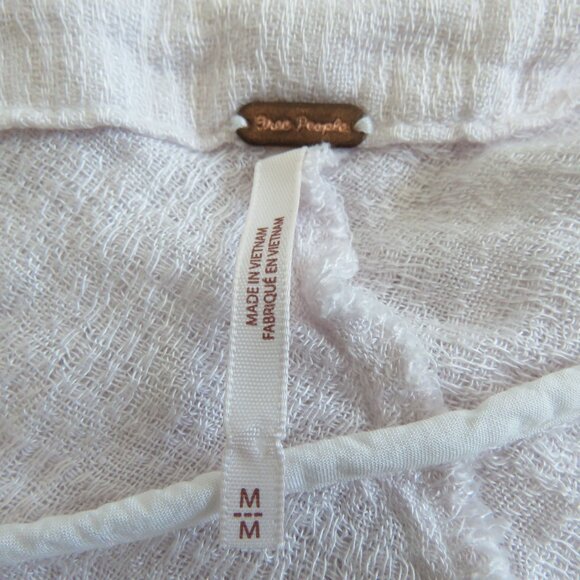 FREE PEOPLE Morning Dolman Tie Sleeve Gauzy Top in White Casual Boho Coastal M - Picture 14 of 14